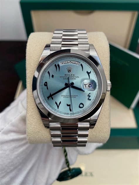 day date arabic rolex|rolex day date platinum 40mm.